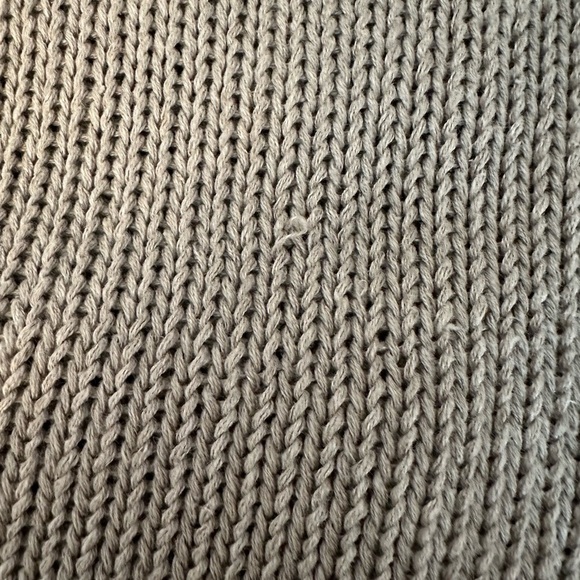 White + Warren Short Sleeve Whip Stitched Neutral Linen Sweater Size Large - Picture 9 of 9